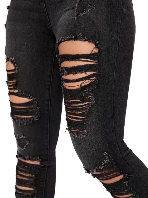 amazon black ripped jeans|black pair of ripped jeans.